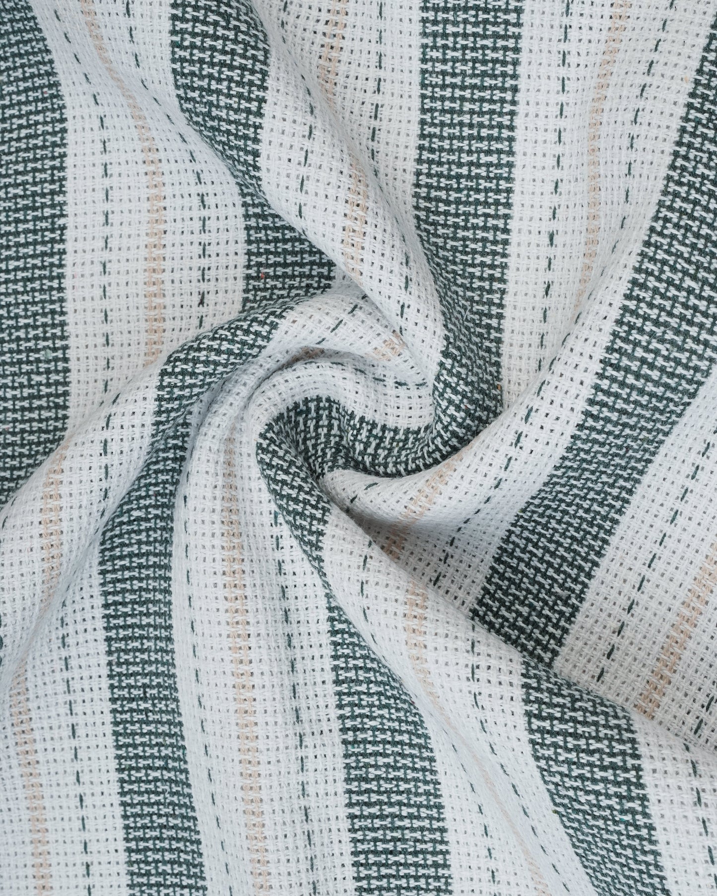 Full Sleeve Cotton Dobby Green,White& biscuit Lining Shirt