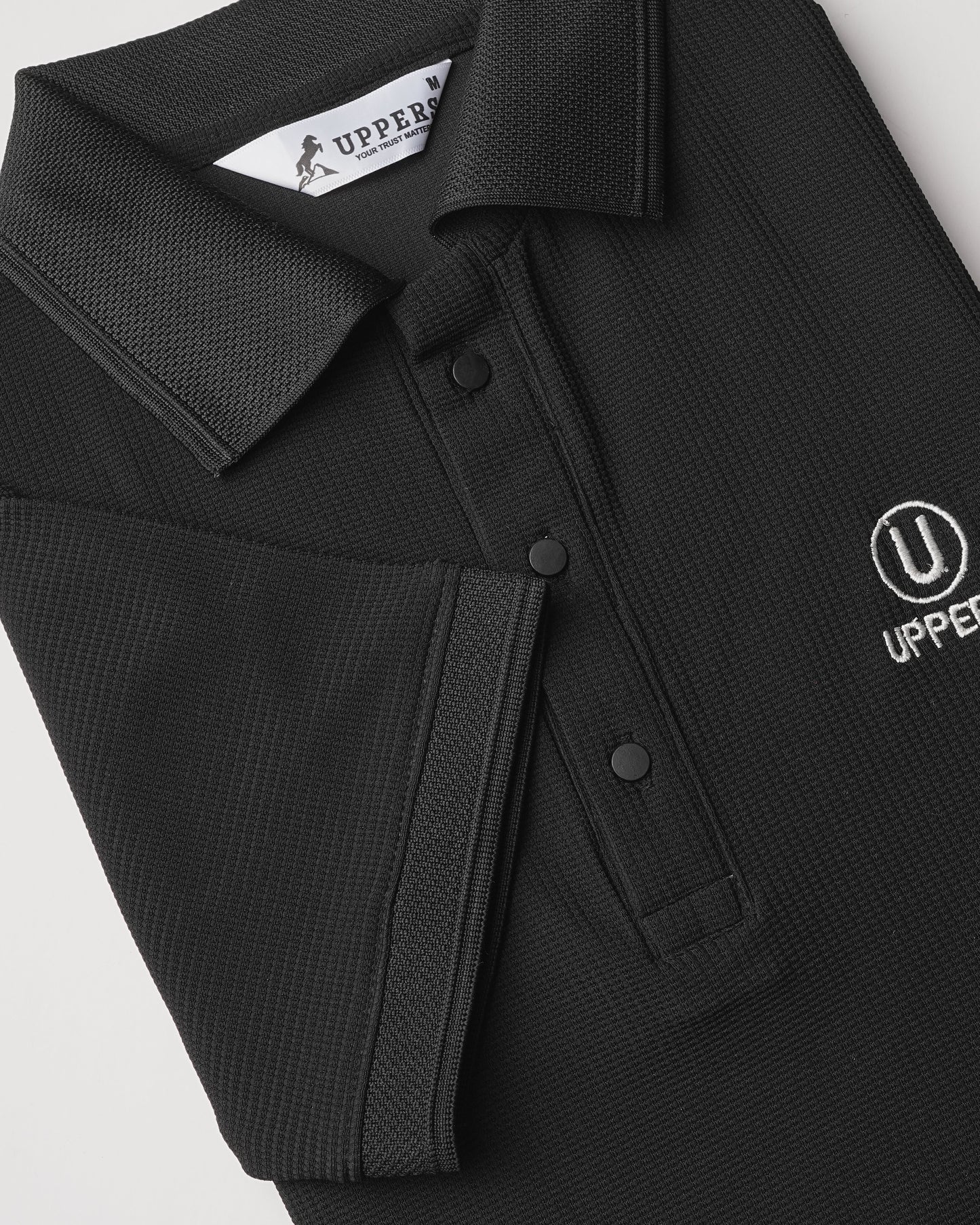 Embroidery Logo with Half Sleeve, Imported Polo Pure Black T-Shirt