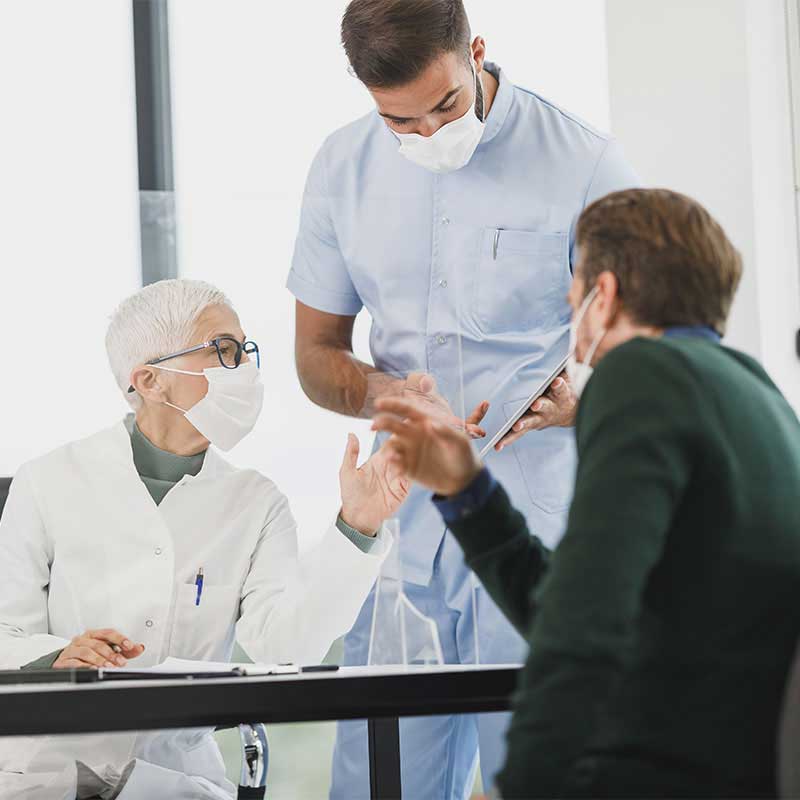 Doctor reviewing patient chart